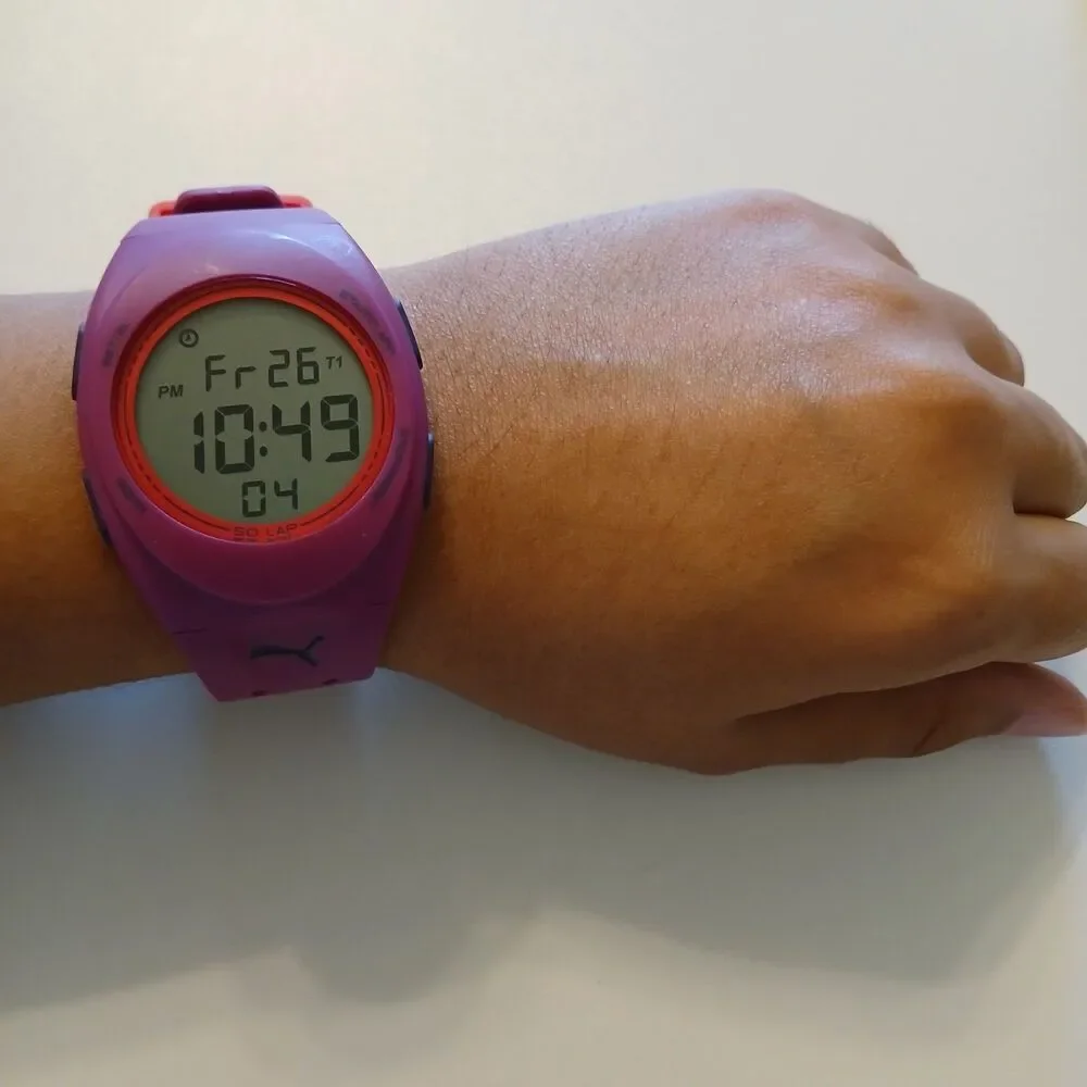 Puma Digital Sports Women's Watch Purple Pink 50 Lap 37mm 911012003